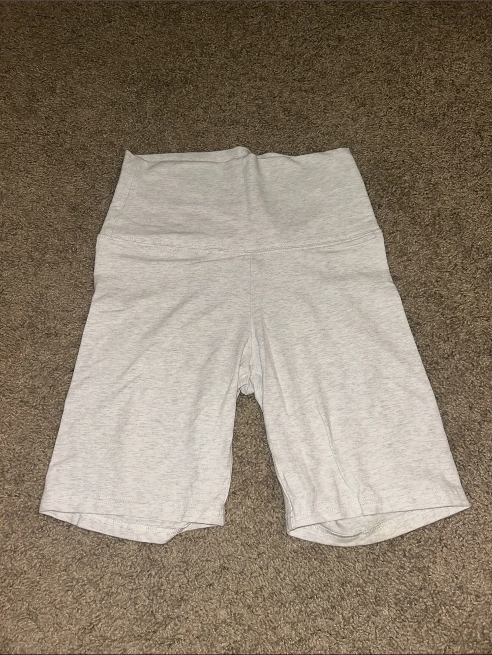 Aritzia Light Gray High-Rise Bike Shorts